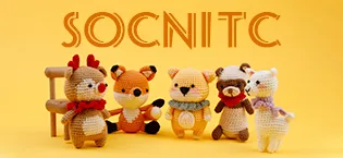 SOCNITC Beginner Crochet Kit Crochet Animal Kit and Knitting Starter Kit with Instruction tutorials and Video tutorials Peasy Yarn Hook Needle Accessories for Beginners and Lovers DIY Fox - Crochet Kit