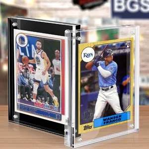 Acrylic Card Frame, Magnetic Trading Card Display Frames Desktop Display - 2 Sets Clear - 2 color avaliable