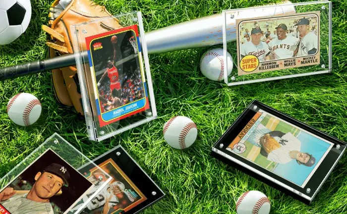 Acrylic Card Frame, Magnetic Trading Card Display Frames Desktop Display - 2 Sets Clear - Acrylic Card Frame