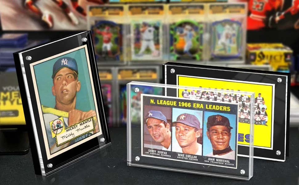 Acrylic Card Frame, Magnetic Trading Card Display Frames Desktop Display - 2 Sets Clear - Trading Card Display Frames