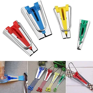 HONEYSEW Single Double Fold Bias Tape Maker Tool Kit Set Fabric Jelly Roll Sasher Tool Set Tools Folding Fabric and Biasing Strips 15sizes - BIAS TAPE