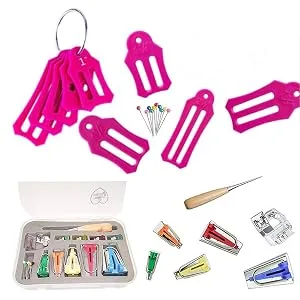 HONEYSEW Single Double Fold Bias Tape Maker Tool Kit Set Fabric Jelly Roll Sasher Tool Set Tools Folding Fabric and Biasing Strips 15sizes - BIAS TAPE MAKER SET