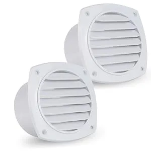 Five Oceans Air Hose Thru Vent 3" 4", White/Black 4" White (Pair) - five oceans, partsam, pactrade, attwood, fortress, seachoice, seadog
