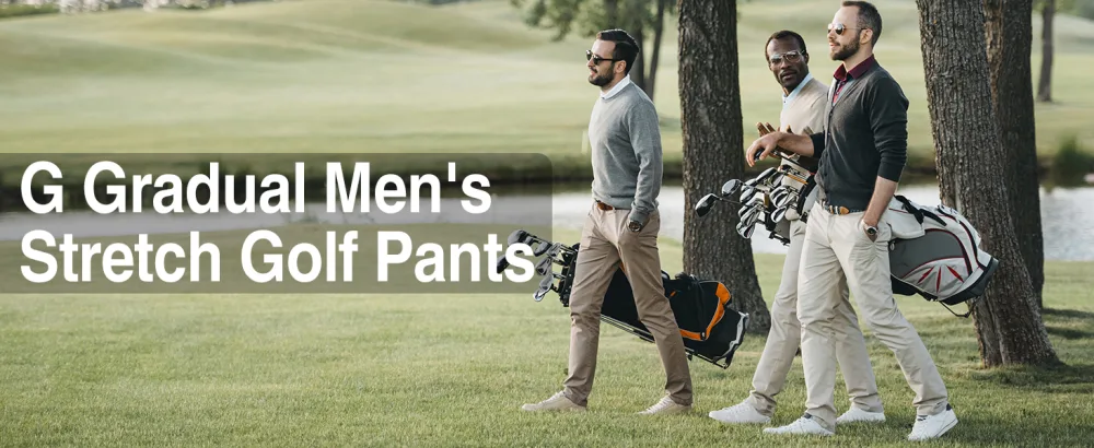 G Gradual Men's Stretch Golf Pants with 6 Pockets Slim Fit Dress Pants for Men Travel Casual Work Black X-Large - product information 1