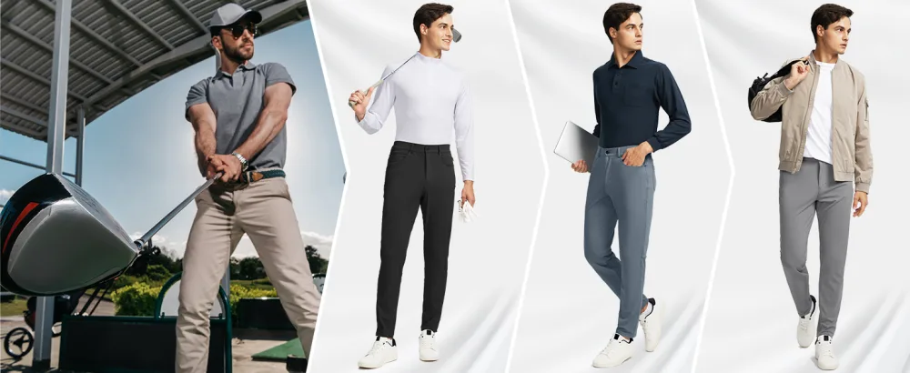 G Gradual Men's Stretch Golf Pants with 6 Pockets Slim Fit Dress Pants for Men Travel Casual Work Black X-Large - product information 8