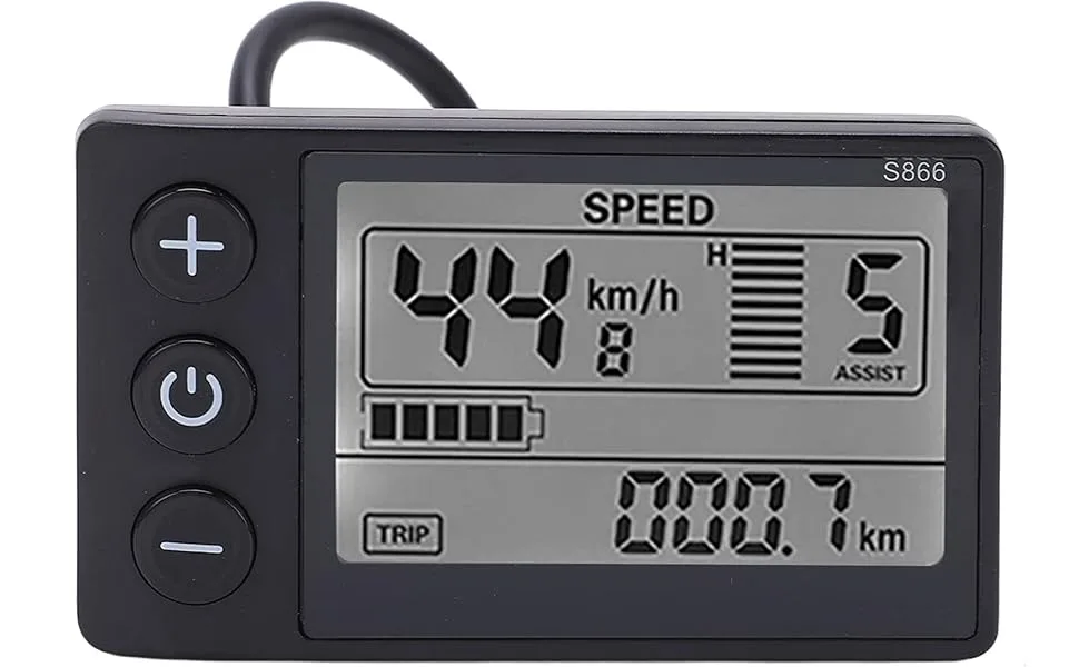 Alomejor S866 LCD Display, 24V 36V 48V Large Screen LCD Display with Waterproof Plug for Electric Bicycle - product information 14