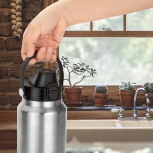 EIPOSAU Spout Lid for YETI Rambler Bottle, BPA Free, Ideal Chug Cap for YETI, Fits 18 26 36 64 oz Bottles, Replacement Lids with Push Button & Lock Black x 1 - yeti rambler lids