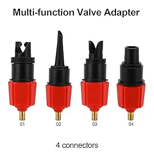 Oumers Inflatable SUP Pump Adaptor Air Pump Converter, 4 Standards Conventional Air Valve Attachment for Inflatable Boat, Stand Up Paddle Board, Inflatable Bed, Etc - Adaptor Air Pump Converter