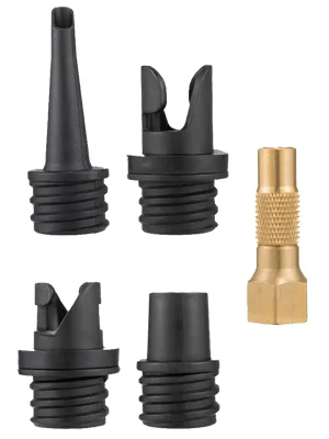 PAMASE Inflatable SUP Pump Valve Adapter Set- Standard Schrader Air Valve Adapter and Nozzle Air Pump Converter for Kayaking Surfboard Inflatable Bed Valve Adapter-6 Set - Includes 4 different air nozzle converters.