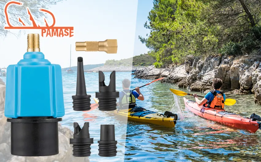 PAMASE Inflatable SUP Pump Valve Adapter Set- Standard Schrader Air Valve Adapter and Nozzle Air Pump Converter for Kayaking Surfboard Inflatable Bed Valve Adapter-6 Set - Valve Adapter-6 Set