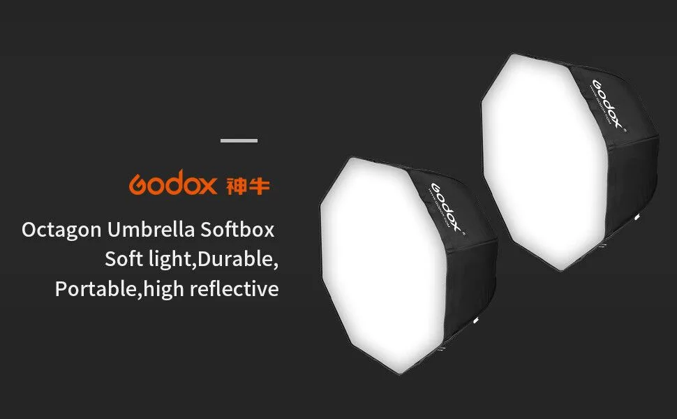 Godox 32"/80cm Umbrella Octagon Softbox, Studio Flash Reflector, Speedlight Octagonal Soft box with Carrying Bag for Portrait, Product Photography (32inch/80cm--2pcs) - product information 20