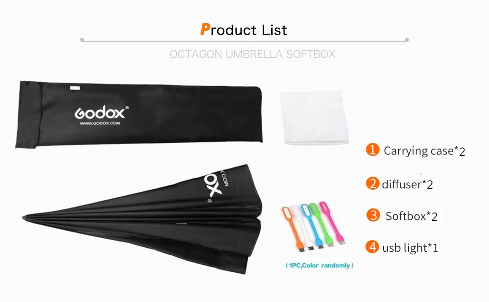 Godox 32"/80cm Umbrella Octagon Softbox, Studio Flash Reflector, Speedlight Octagonal Soft box with Carrying Bag for Portrait, Product Photography (32inch/80cm--2pcs) - product information 21