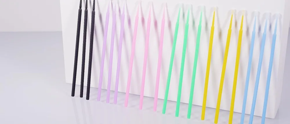 200PCS Micro Brush Applicator Disposable Micro Cotton Swabs for Eyelash Extensions Makeup Clean (Black) - Micro Brushes