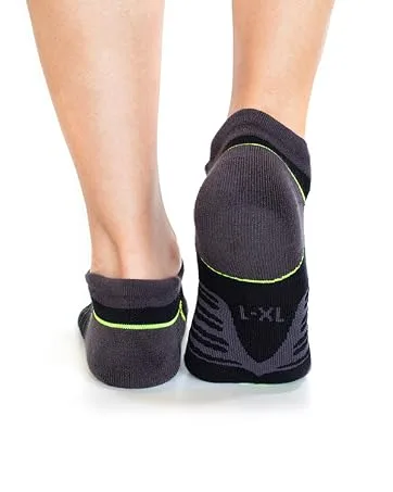 Busy Socks Merino Wool Compression Support Ankle Running Hiking Socks for Men Women, Soft Thick Cushion Tab Socks 3/6 Pairs 6 Pairs Dark Grey Large-X-Large - ankel running socks