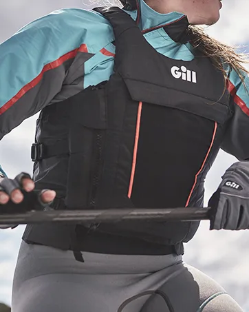 Gill Junior Aquatech Shoe 3mm Neoprene Optimized Grip for All Watersports - Paddleboarding, Surfing, Dinghy Sailing. Black/Orange 35/36 (US Men's 4) - US Coast Guard Approved Personal Flotation Devices