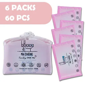 Ma Chrie Disposable Toilet Seat Cover 60 Pcs,Extra Large,Flushable,Travel and Pocket Size - product information 4