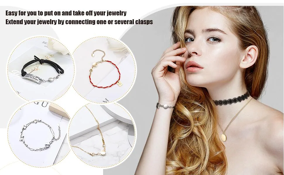 12 Pieces Locking Magnetic Jewelry Clasp Round Necklace Clasp Closures Bracelet Extender for Jewelry Making (Gold, Silver) - product information 6