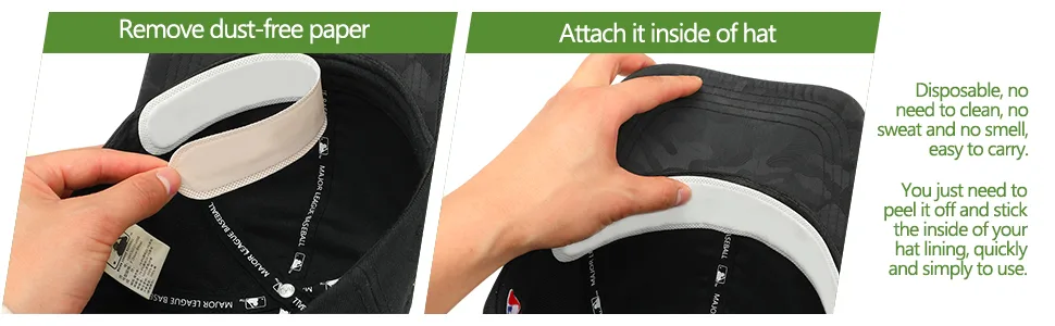 Gejoy Golf Hat Liner Cap Absorbent Sweat Pad for Baseball White - product information 6