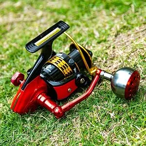 Goture Spinning Reel Handle Metal Reel Replacement Handle Rocker Arm Grip with Round Power Knob Fishing Reel Handle Gold 02 Medium - product information 21