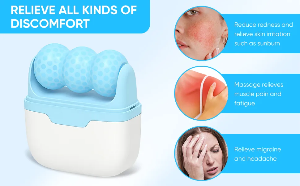 Ice Roller for Face, Ice Roller, 2 in 1 Face Ice Roller Reduces Puffiness Migraine Pain Relief, Skin Care Products - ice roller for face