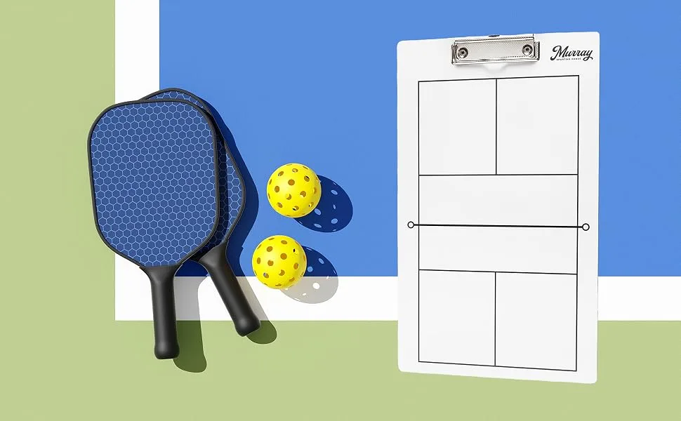 Murray Sporting Goods Pickleball Coaches Clipboard | Dry Erase Double-Sided Pickleball Clipboard for Coaching | Double-Sided Pickleball Coach Marker Whiteboard - Murray Sporting Goods Pickleball Dry Erase Coaches Clipboard - Pickleball Coaching Accessories