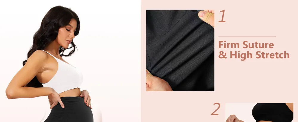 HIGHDAYS Women's Maternity Workout Leggings Over The Belly Pregnancy Stretch Yoga Active Pants with Pockets Black-with Pockets Medium - maternity leggings