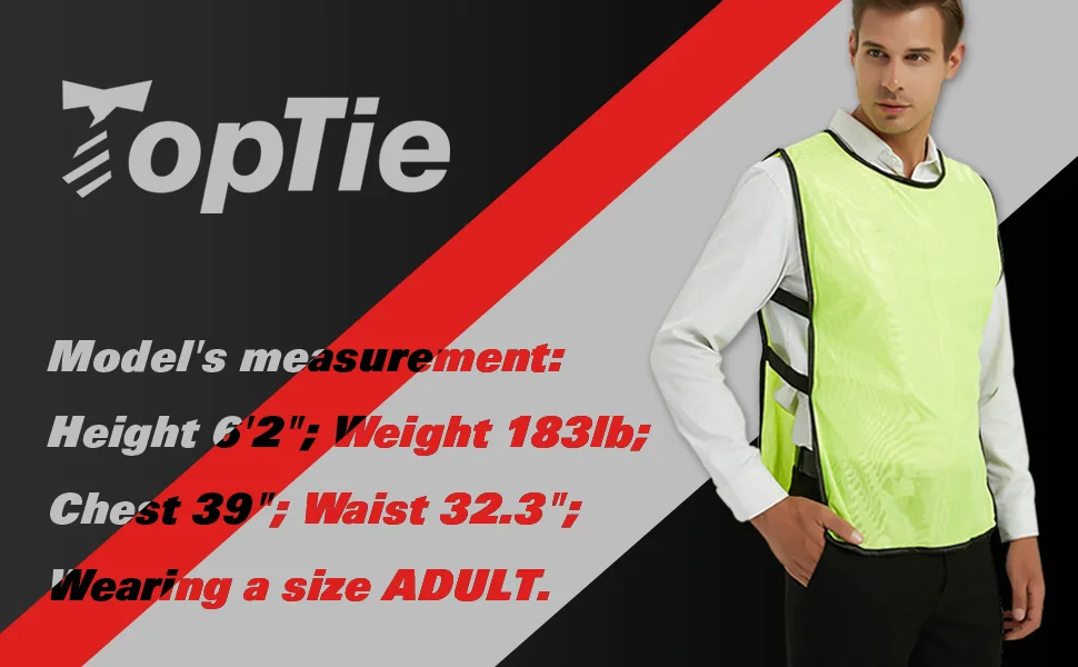 TOPTIE Sets of 12 Numbered Training Vest (#13-24), Soccer Pinnies - model