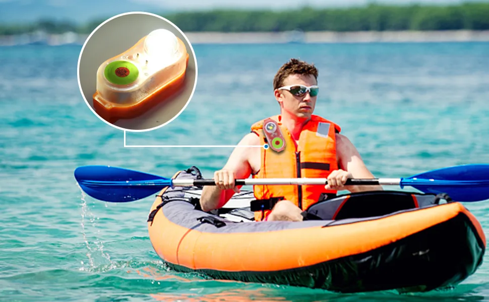 HERCHR Life Jacket Light, Automatic Locator Life Jacket Strobe Light for Man Overboard Survival Vest Green - lifejack light