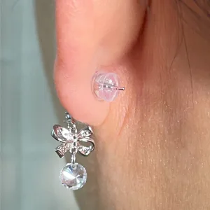 Moconar Sterling Silver Locking Secure Earring Backs for Studs, Silicone Earring Backs Replacements for Studs/Droopy Ears, No-Irritate Hypoallergenice Earring Backs for Adults&Kids - earring backs silicone earring backs