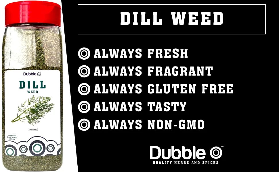 Dill Weed - 3.5 oz - Non GMO, Kosher, Halal, and Gluten Free - Dubble O Brand - Dill Weed Header V2