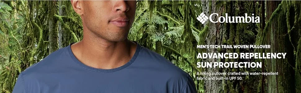 Columbia Men's Tech Trail Woven Pullover Savory X-Large - Columbia Men