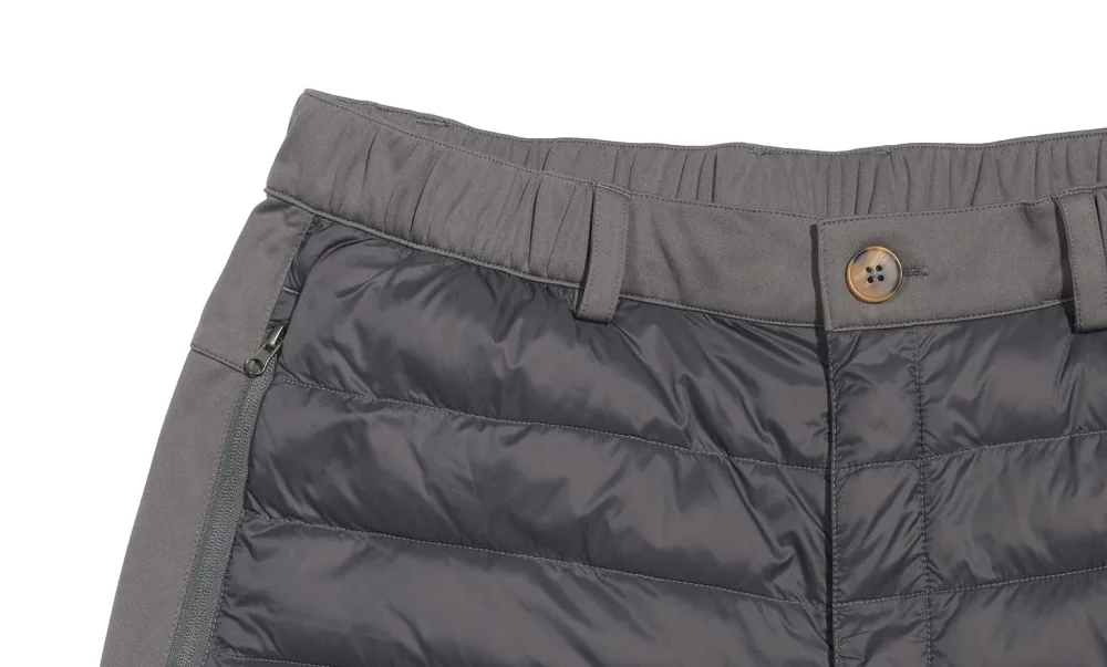 Little Donkey Andy Men's Lightweight Puffy Pants Puffer Quilted Ski Insulation Pants for Winter Snow Large Dark Green-fleece Lined - elastic waistband