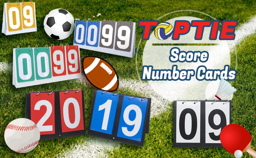TOPTIE 2 Sets Tennis Score Keeper Visible 0-9 Double Sides Flip Scoreboard Numbers Red 4 x 7 Inch - banner