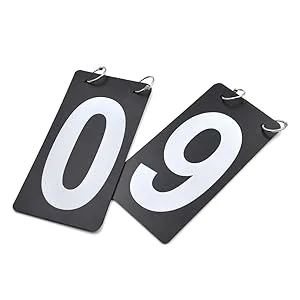 TOPTIE 2 Sets Tennis Score Keeper Visible 0-9 Double Sides Flip Scoreboard Numbers Red 4 x 7 Inch - ring