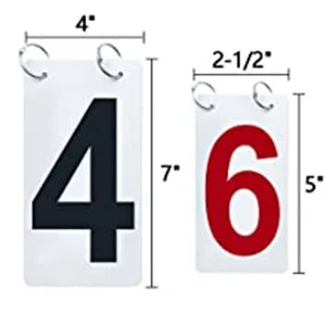 TOPTIE 2 Sets Tennis Score Keeper Visible 0-9 Double Sides Flip Scoreboard Numbers Red 4 x 7 Inch - size]