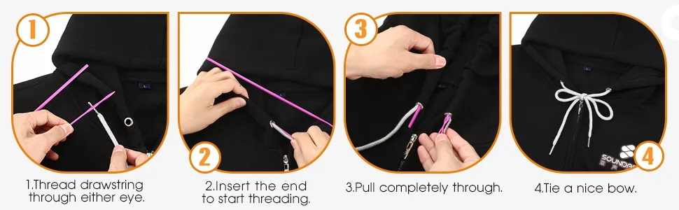 WILLBOND 24 Pieces 59 Inch Replacement Drawstring Cords Universal Drawstring Replacement Clothing Drawstring 3 Pieces Flexible Drawstring Threaders Easy Threader Needle for Sweatpants Shorts Hoodies - product information 6