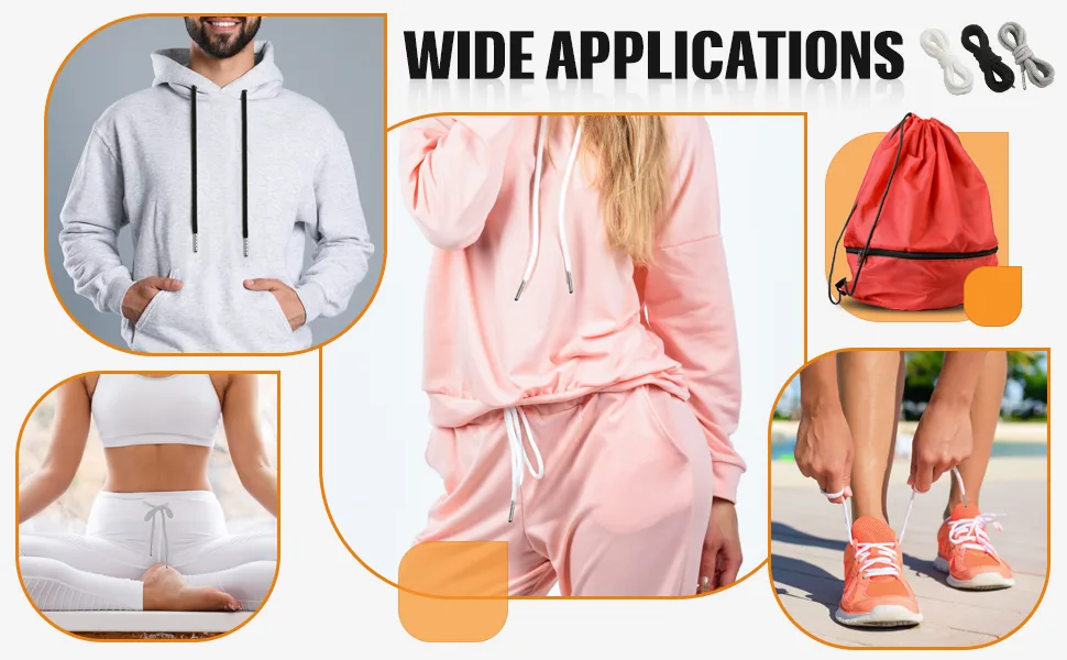 WILLBOND 24 Pieces 59 Inch Replacement Drawstring Cords Universal Drawstring Replacement Clothing Drawstring 3 Pieces Flexible Drawstring Threaders Easy Threader Needle for Sweatpants Shorts Hoodies - product information 7