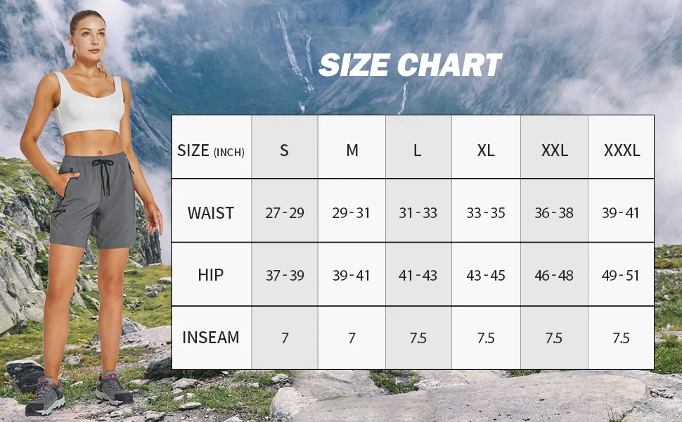 Cargo Hiking Shorts for Women Quick Dry Lightweight Summer Long Workout Athletic Running Short with Zipper Pockets Black X-Large - product information 13