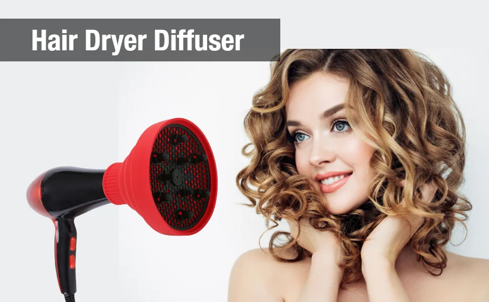 Curly Hair Diffuser, Universal Collapsible Hair Dryer Diffuser, Professional Blow Dryer Diffuser Portable Travel Folding Hair Blow Dryer Diffuser Attachment for Natural Thick Hair(Black) - Hair Dryer Diffuser
