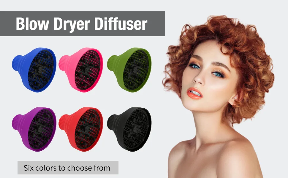 Curly Hair Diffuser, Universal Collapsible Hair Dryer Diffuser, Professional Blow Dryer Diffuser Portable Travel Folding Hair Blow Dryer Diffuser Attachment for Natural Thick Hair(Black) - Hair Dryer Diffuser