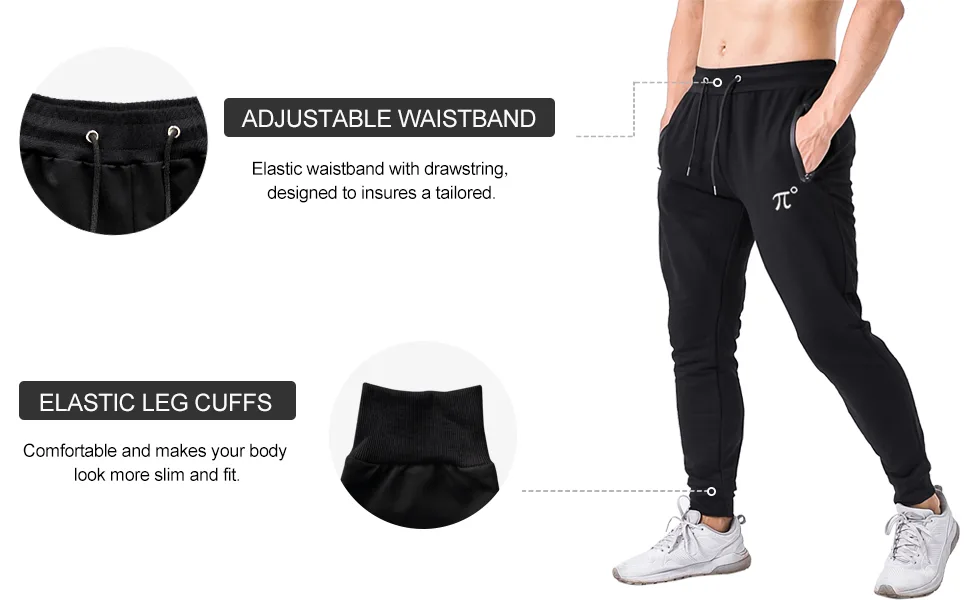 PIDOGYM Men's Slim Jogger Pants,Tapered Sweatpants for Training, Running,Workout with Elastic Bottom Light Grey XX-Large - product information 3