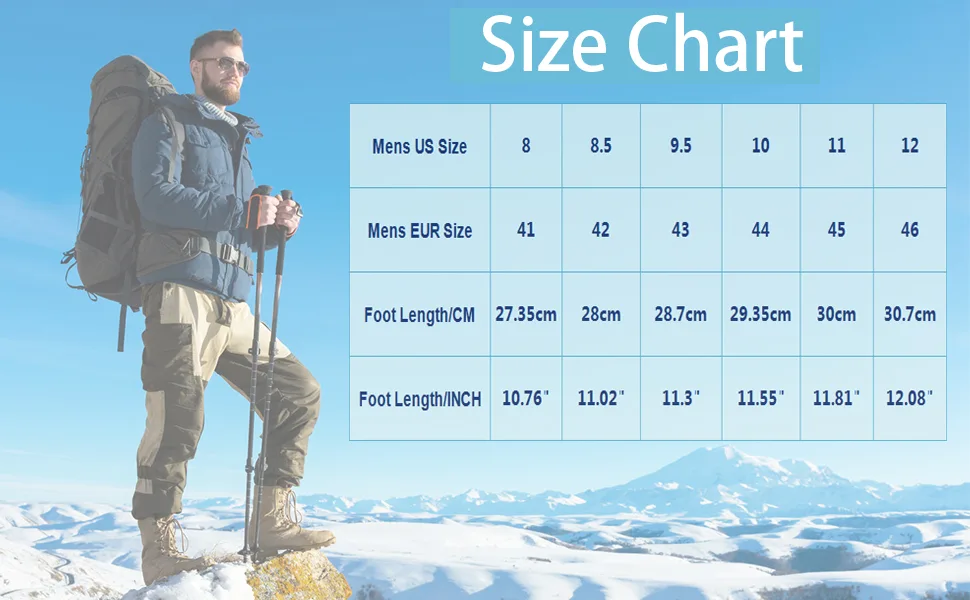 ASTERO Mens Hiking Boots Winter Boots Insulated Leather Work Warm Outdoor Snow Shoes 11 A-gray - product information 22
