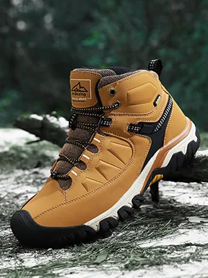 ASTERO Mens Hiking Boots Winter Boots Insulated Leather Work Warm Outdoor Snow Shoes 11 A-gray - men boots