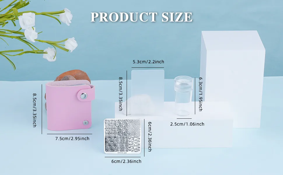 Morovan Nail Stamper Kit 12pcs Nail Stamping Plate 1 Clear Silicone Nail Stamper 2 Nail Scraper 1 Storage Bag Nail Art Stamper Nail Design Tools - nail stamper kit