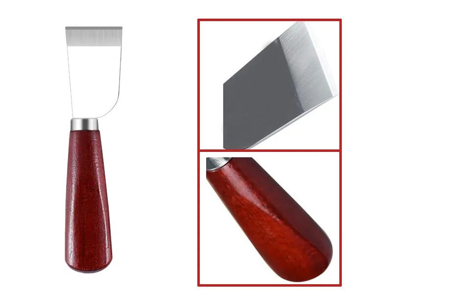 DUJISO Leather Knife Cutting Knife Edging Knife with Wooden Handle Leather Working Knife for DIY Leathercraft Cutting - leather cutting knife