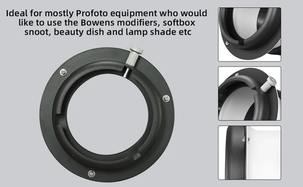 SUPON Profoto Speedring to Bowens Mount Interchangeable Converter Adapter Ring for Photo Studio Flash Speedlite Strobe Monolight - product information 13