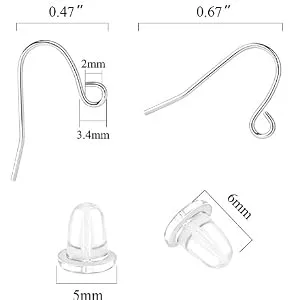 Earring Hooks 14K Gold Plated Hypoallergenic Ear Wires for Jewelry Making (200 PCS Earring Hooks+200 PCS Earring Backs) A-14K Gold - Earring Hooks