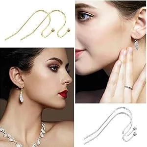 Earring Hooks 14K Gold Plated Hypoallergenic Ear Wires for Jewelry Making (200 PCS Earring Hooks+200 PCS Earring Backs) A-14K Gold - Earring Hooks