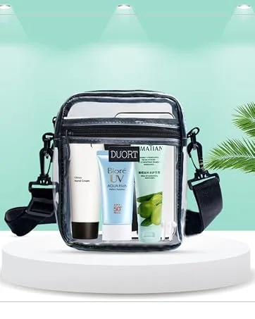 DUORT Clear Bag Stadium Approved, TPU Clear Purses Inside Pocket,Crossbody Bag Adjustable Strap for Concert,Sporting Events White1 - clear bag
