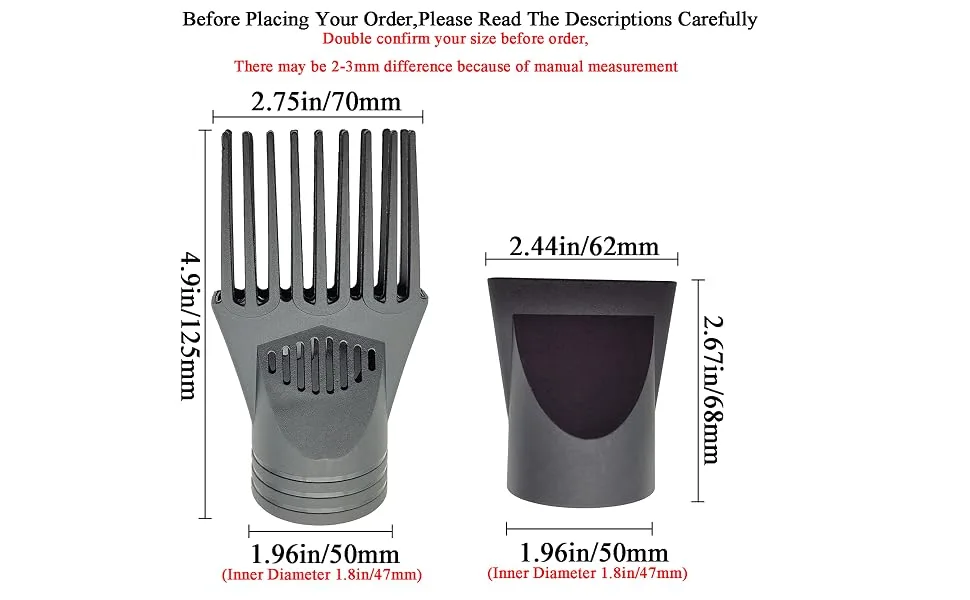 YingEnter Professional Plastic Hair Dryer Nozzle Diffuser Hair Dryer Nozzle Comb Attachment Concentrator Replacement Blow Flat Hairdressing Salon Styling Tools,Type B Type-B - A+typeB-3